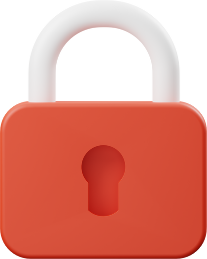 3D Red Padlock